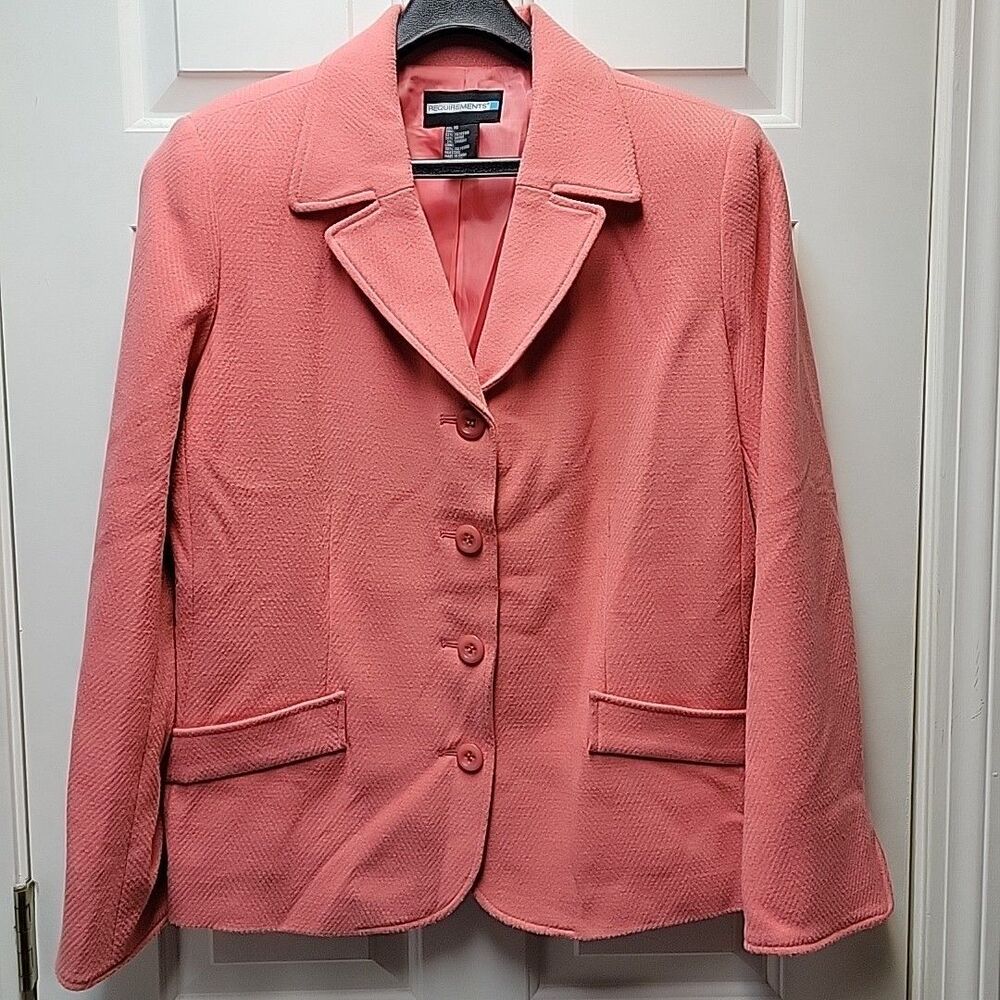 Requirements Coral Blazer 4 Button Size 16 Soft Stylish Office Workwear Casual